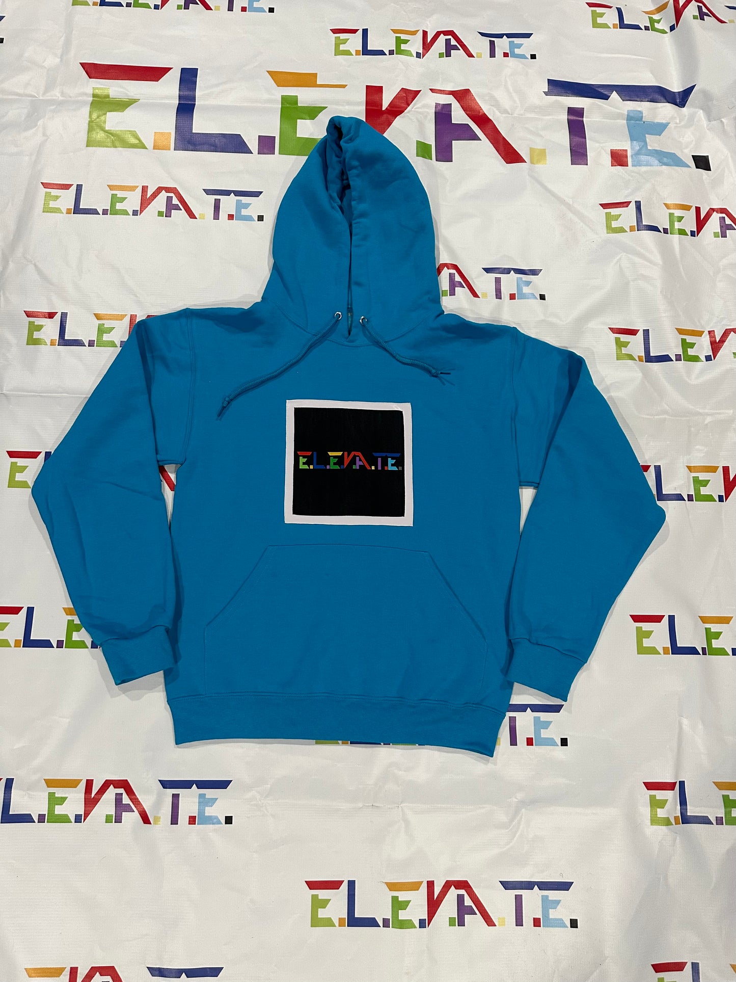 Aqua Leather Box Hoodie